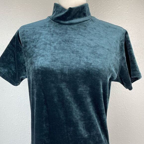 Soatanza Green Velour Top Size L EUC - Picture 2 of 5